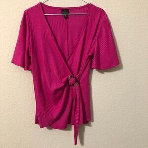 Worthington Top Pink Trendy Blouse Summer Career